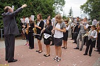Udział orkiestry ZSS na jubileuszu 75 lecia Szkoły w Wieńcu.